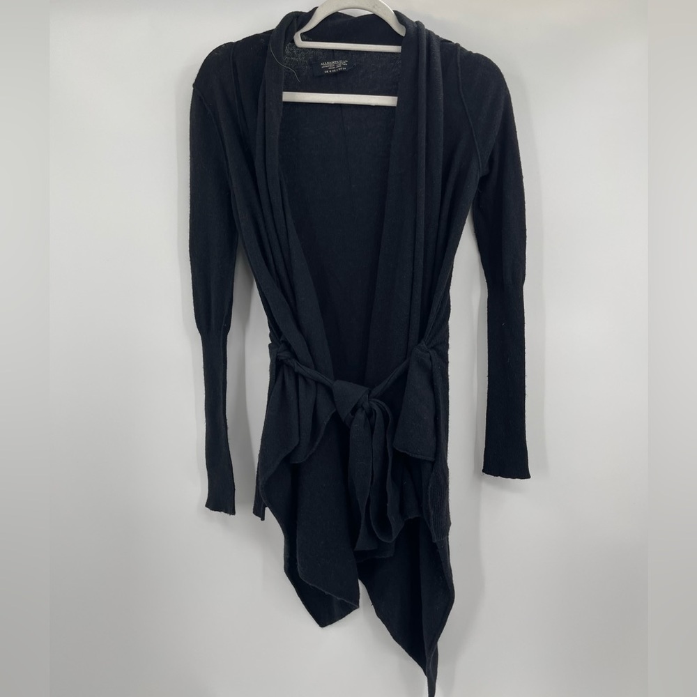 Allsaints Mantle Cardigan women's wool open sweater size US 2 UK 6 black